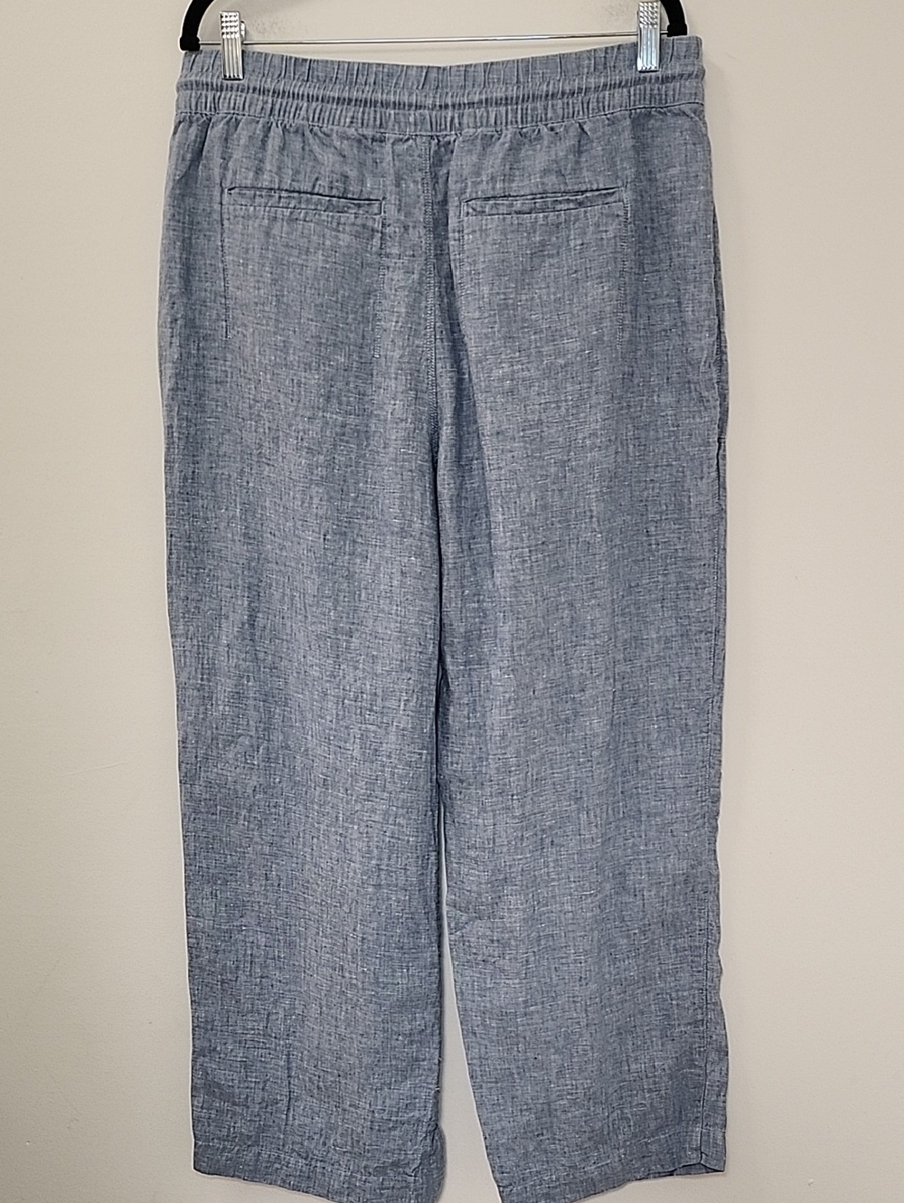 ATHLETA 100% LINEN Chambray Blue RETREAT Slit WIDE LEG Pants Sz 14 - Picture 11 of 16